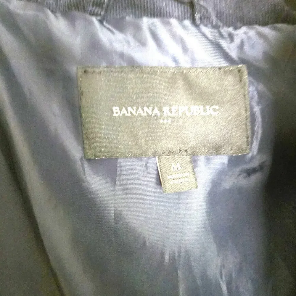 Banana Republic Preppy Navy Corduroy Puffer Jacket M Navy